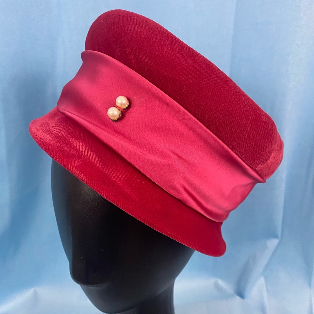 Raspberry Velvet Vintage Hat